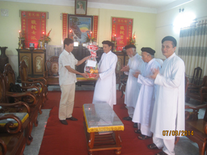 The Government Committee for Religious Affairs visits the Ante-Creation Caodai Church and the Caodai Correct Path Church